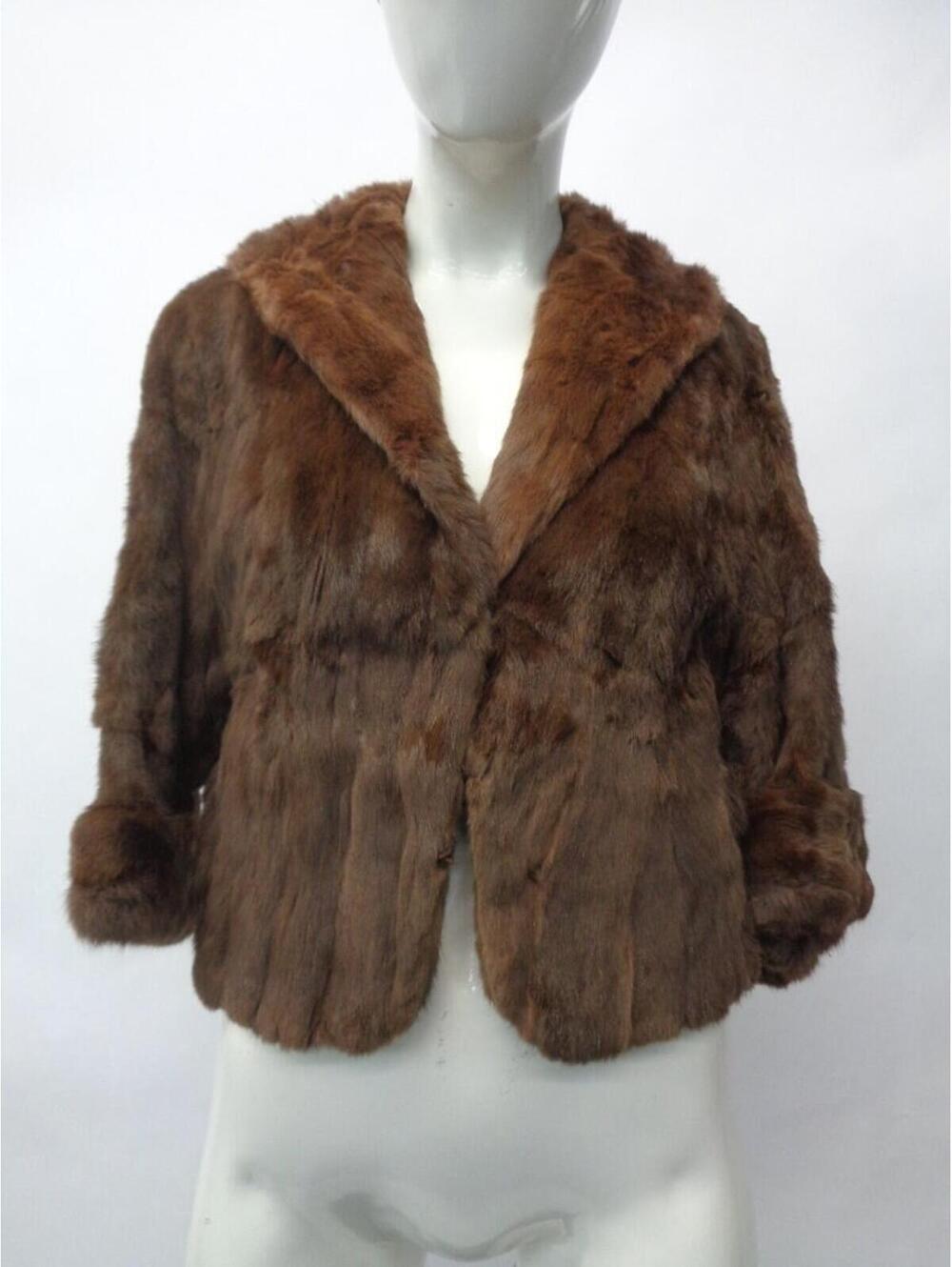 SCRAP ITEM: BROWN SQUIRREL FUR BOLERO JACKET WOMEN WOMAN SIZE N/A